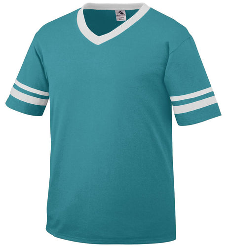 Augusta Sportswear V-Neck Jersey with Striped Sleeve Mens Apparel Shirts & Tops
