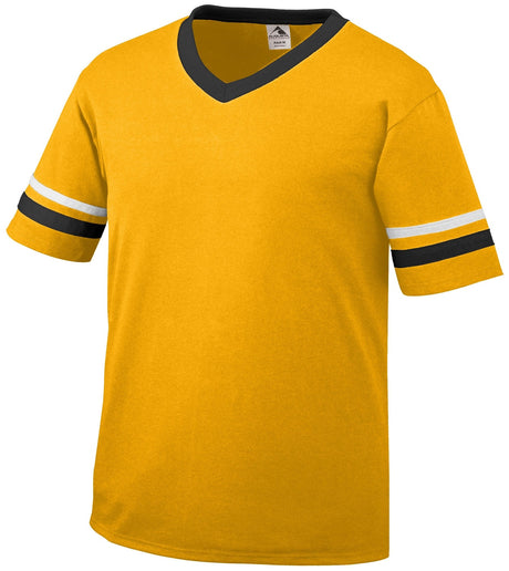 Augusta Sportswear V-Neck Jersey with Striped Sleeve Mens Apparel Shirts & Tops