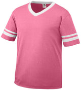 Augusta Sportswear V-Neck Jersey with Striped Sleeve Mens Apparel Shirts & Tops