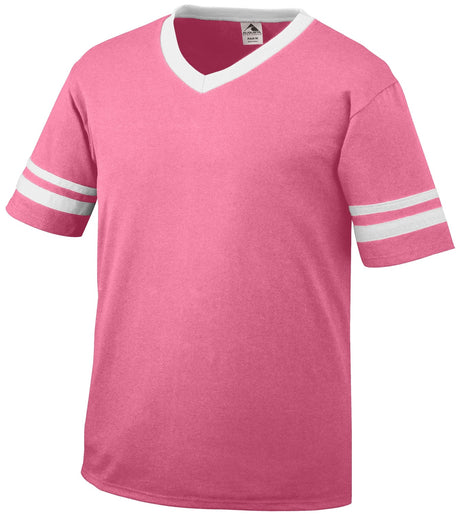 Augusta Sportswear V-Neck Jersey with Striped Sleeve Mens Apparel Shirts & Tops