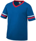 Augusta Sportswear V-Neck Jersey with Striped Sleeve Mens Apparel Shirts & Tops