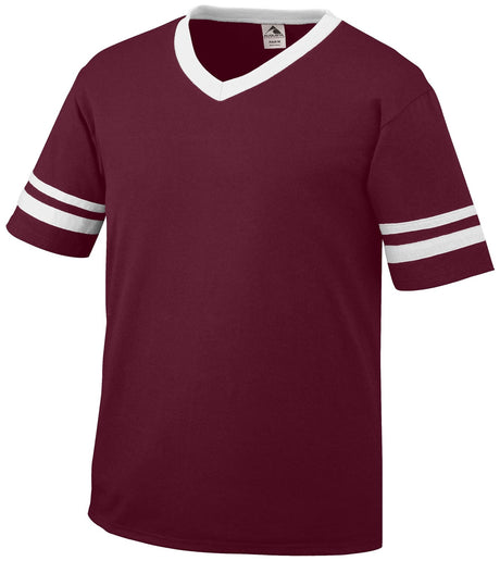 Augusta Sportswear V-Neck Jersey with Striped Sleeve Mens Apparel Shirts & Tops