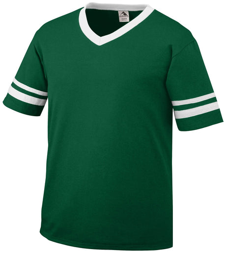 Augusta Sportswear V-Neck Jersey with Striped Sleeve Mens Apparel Shirts & Tops