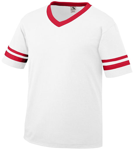 Augusta Sportswear V-Neck Jersey with Striped Sleeve Mens Apparel Shirts & Tops