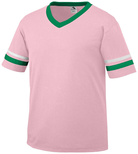 Augusta Sportswear V-Neck Jersey with Striped Sleeve Mens Apparel Shirts & Tops