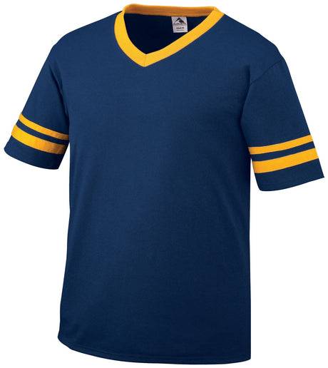 Augusta Sportswear V-Neck Jersey with Striped Sleeve Mens Apparel Shirts & Tops
