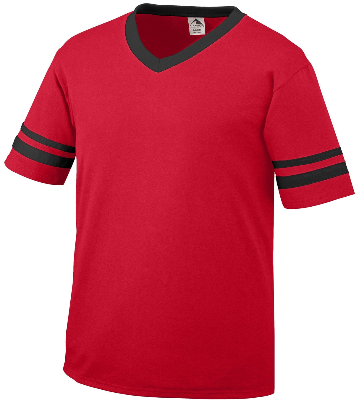 Augusta Sportswear V-Neck Jersey with Striped Sleeve Mens Apparel Shirts & Tops