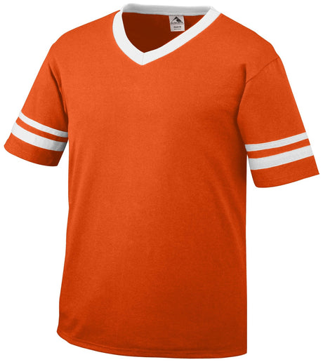 Augusta Sportswear V-Neck Jersey with Striped Sleeve Mens Apparel Shirts & Tops