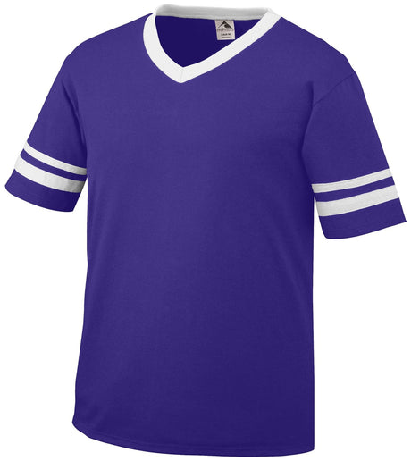 Augusta Sportswear V-Neck Jersey with Striped Sleeve Mens Apparel Shirts & Tops