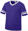 Augusta Sportswear V-Neck Jersey with Striped Sleeve Mens Apparel Shirts & Tops