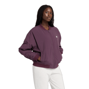 New Balance Women's Graphic Woven Bomber Jacket Womens Apparel Jackets & Vests