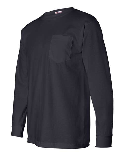 Bayside Men's USA-Made Long Sleeve T-Shirt with a Pocket