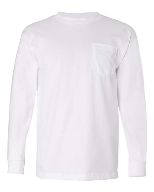 Bayside Men's USA-Made Long Sleeve T-Shirt with a Pocket