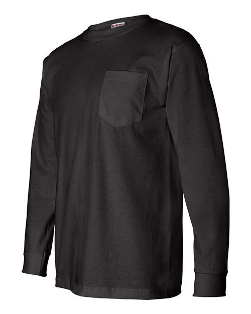 Bayside Men's USA-Made Long Sleeve T-Shirt with a Pocket