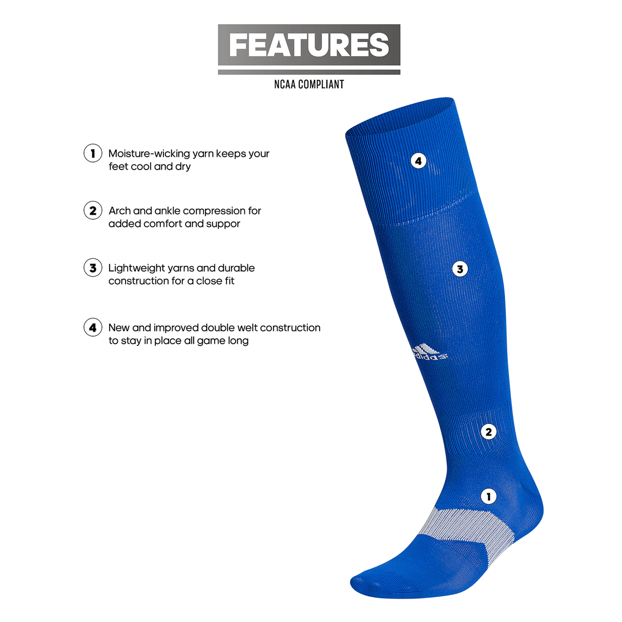 adidas Adult Metro V Soccer Socks Soccer Uniforms & Apparel All