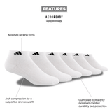 adidas Men's Athletic Cushioned Low Cut Socks 6-Pack Unisex Accessories Socks