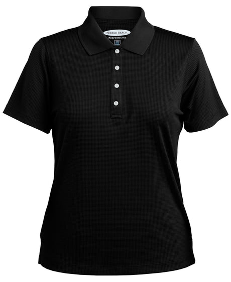 Pebble Beach Women's Grid Texture Polo Womens Apparel Shirts & Tops