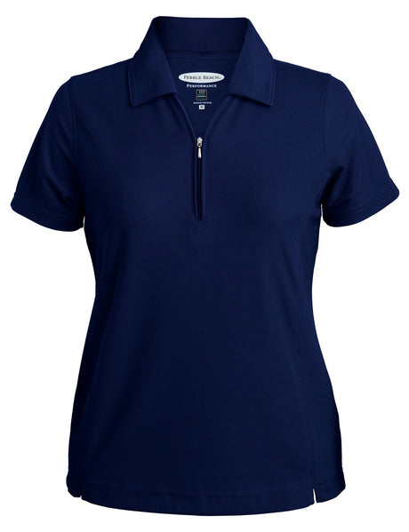 Pebble Beach Women's Solid Pique Polo Womens Apparel Shirts & Tops