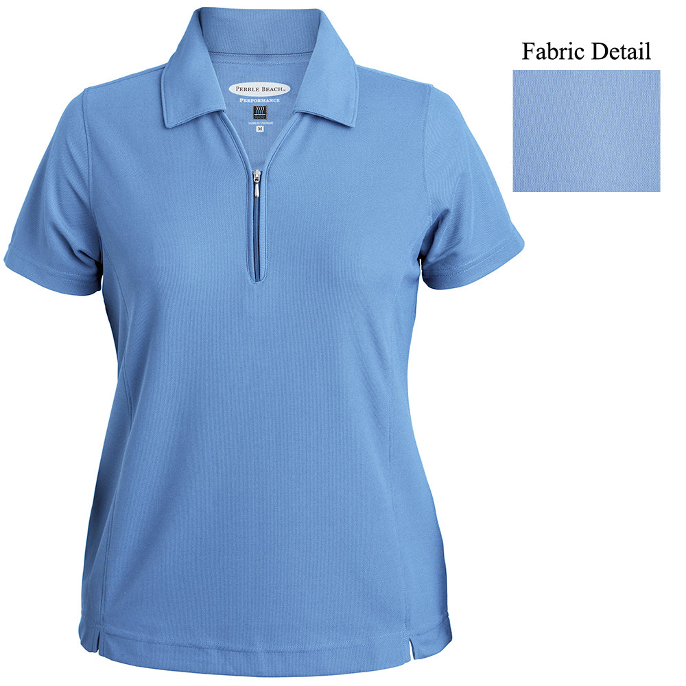 Pebble Beach Women's Solid Pique Polo Womens Apparel Shirts & Tops
