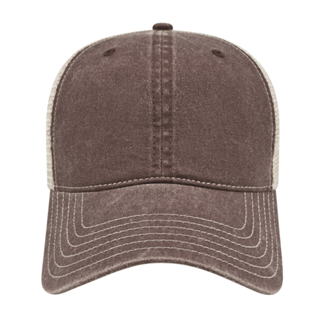 Cap America i3027 Washed Pigment Dyed with Washed Trucker Mesh Cap Unisex Accessories Hats & Caps