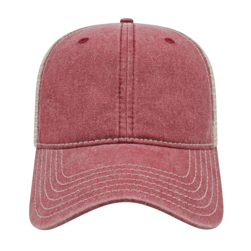 Cap America i3027 Washed Pigment Dyed with Washed Trucker Mesh Cap Unisex Accessories Hats & Caps