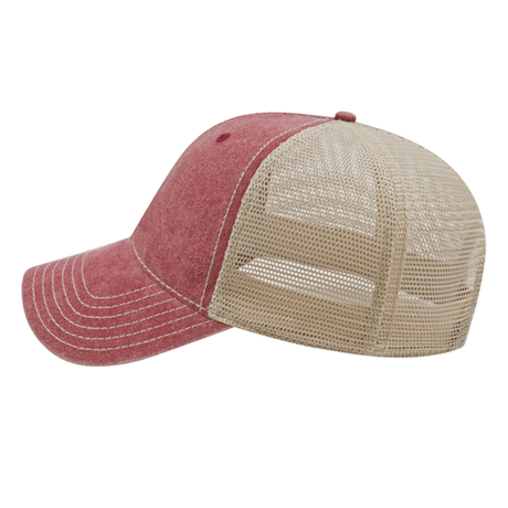 Cap America i3027 Washed Pigment Dyed with Washed Trucker Mesh Cap Unisex Accessories Hats & Caps