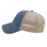 Cap America i3027 Washed Pigment Dyed with Washed Trucker Mesh Cap Unisex Accessories Hats & Caps