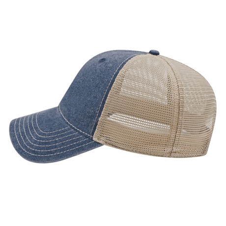 Cap America i3027 Washed Pigment Dyed with Washed Trucker Mesh Cap Unisex Accessories Hats & Caps