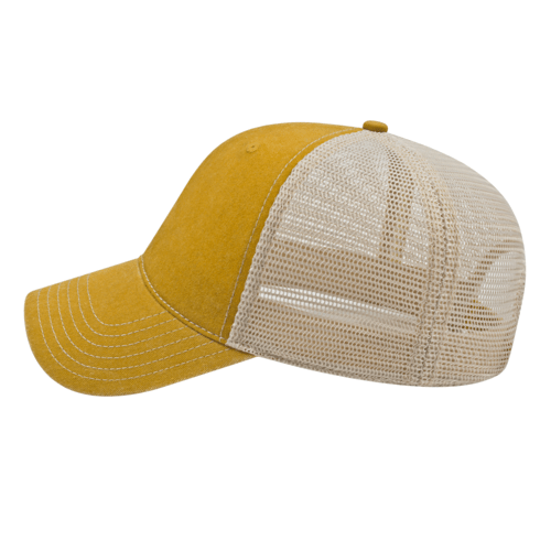Cap America i3027 Washed Pigment Dyed with Washed Trucker Mesh Cap Unisex Accessories Hats & Caps