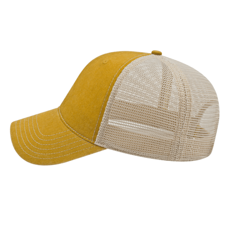 Cap America i3027 Washed Pigment Dyed with Washed Trucker Mesh Cap Unisex Accessories Hats & Caps
