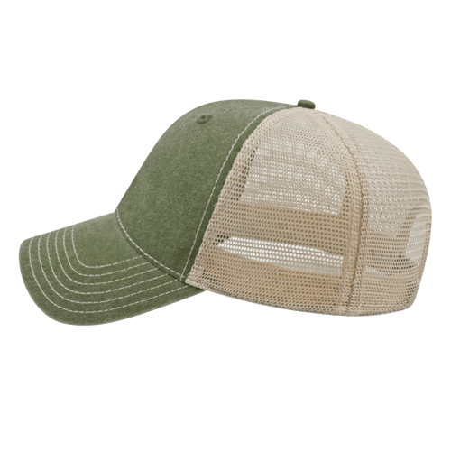 Cap America i3027 Washed Pigment Dyed with Washed Trucker Mesh Cap Unisex Accessories Hats & Caps