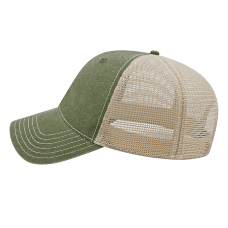 Cap America i3027 Washed Pigment Dyed with Washed Trucker Mesh Cap Unisex Accessories Hats & Caps