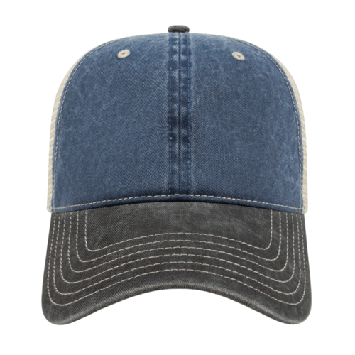 Cap America i3027 Washed Pigment Dyed with Washed Trucker Mesh Cap Unisex Accessories Hats & Caps