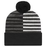 Cap America RKH12 Half Color Knit Cap with Cuff Unisex Accessories Hats & Caps