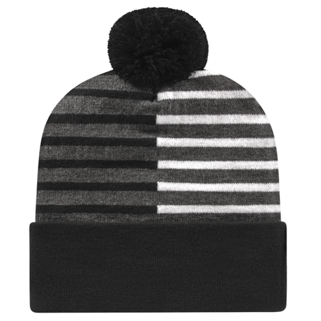 Cap America RKH12 Half Color Knit Cap with Cuff Unisex Accessories Hats & Caps