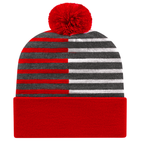 Cap America RKH12 Half Color Knit Cap with Cuff Unisex Accessories Hats & Caps