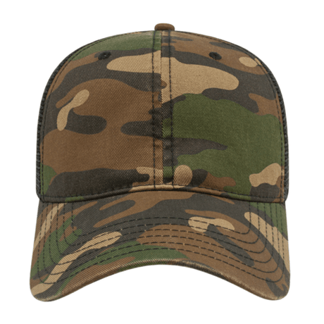 Cap America i2008 Woodland Camo with Washed Mesh Back Cap Unisex Accessories Hats & Caps