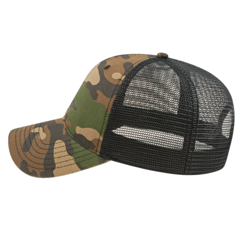 Cap America i2008 Woodland Camo with Washed Mesh Back Cap Unisex Accessories Hats & Caps