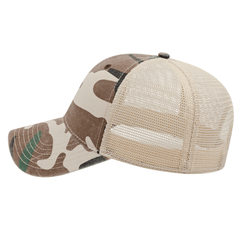 Cap America i2008 Woodland Camo with Washed Mesh Back Cap Unisex Accessories Hats & Caps