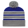 Cap America iK56 Double Stripe Knit Cap with Ribbed Cuff Unisex Accessories Hats & Caps