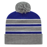Cap America iK56 Double Stripe Knit Cap with Ribbed Cuff Unisex Accessories Hats & Caps