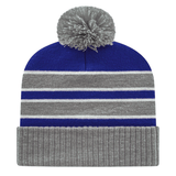 Cap America iK56 Double Stripe Knit Cap with Ribbed Cuff Unisex Accessories Hats & Caps