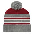 Cap America iK56 Double Stripe Knit Cap with Ribbed Cuff Unisex Accessories Hats & Caps