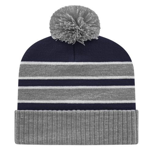 Cap America iK56 Double Stripe Knit Cap with Ribbed Cuff Unisex Accessories Hats & Caps