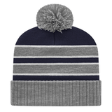 Cap America iK56 Double Stripe Knit Cap with Ribbed Cuff Unisex Accessories Hats & Caps