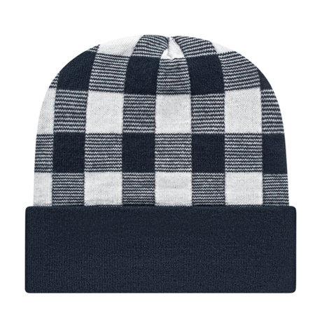Cap America RKP12 Plaid Knit Cap with Cuff Unisex Accessories Hats & Caps