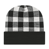 Cap America RKP12 Plaid Knit Cap with Cuff Unisex Accessories Hats & Caps