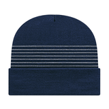 Cap America RKT12 Thin Striped Knit Cap with Cuff Unisex Accessories Hats & Caps