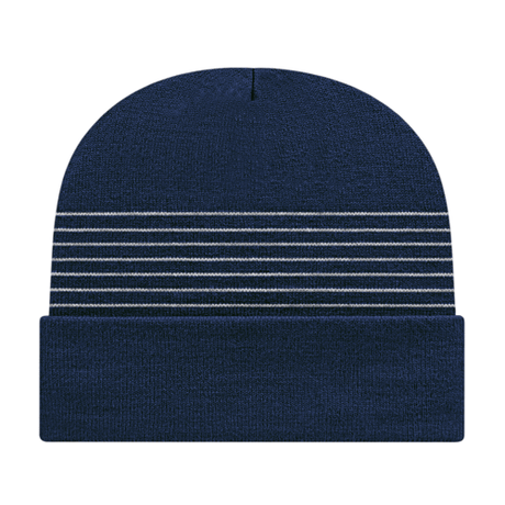 Cap America RKT12 Thin Striped Knit Cap with Cuff Unisex Accessories Hats & Caps