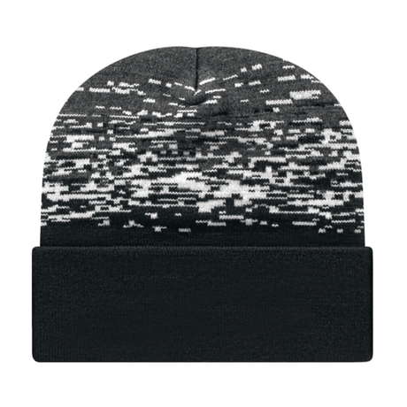 Cap America RKS12 Static Pattern Knit Cap with Cuff Unisex Accessories Hats & Caps